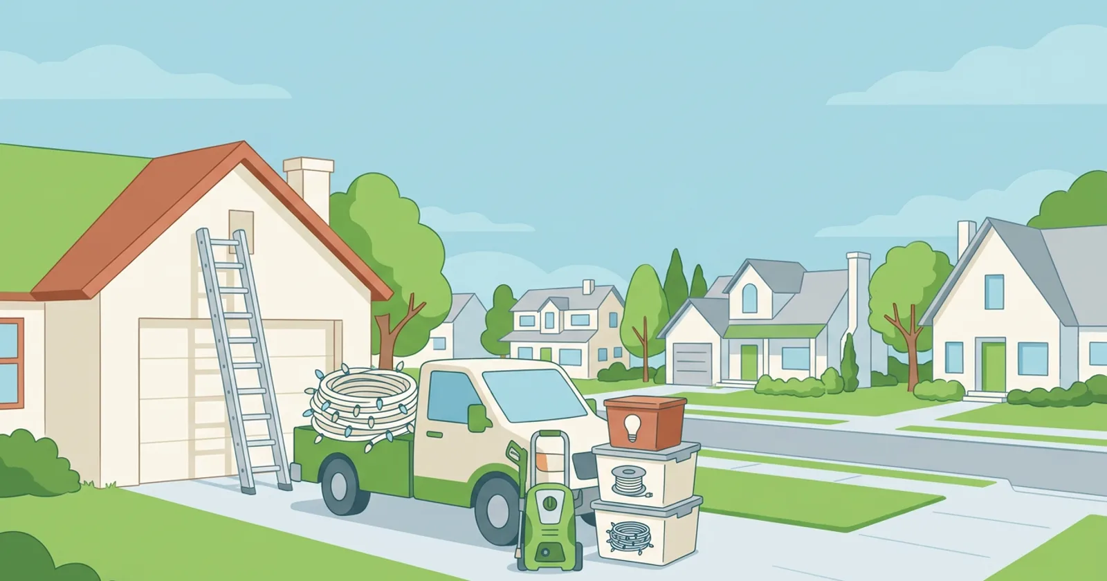 Illustration for Adding Christmas Light Installation to a Pressure Washing Business