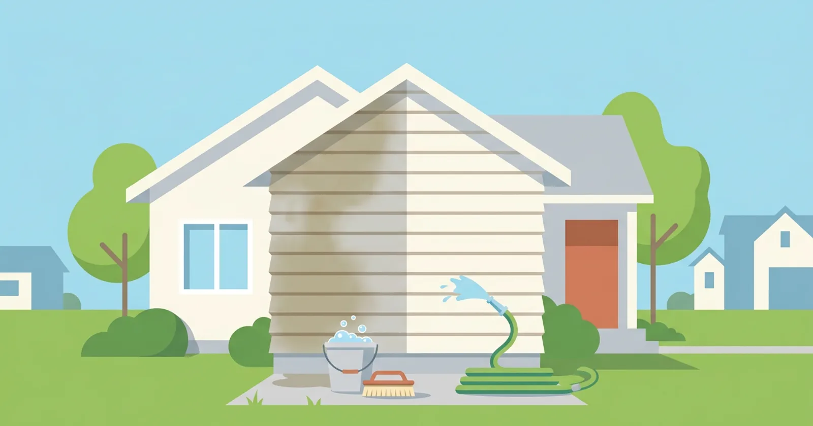 Illustration for Cleaning Stained Cedar and Wood Siding Without Ruining the Finish