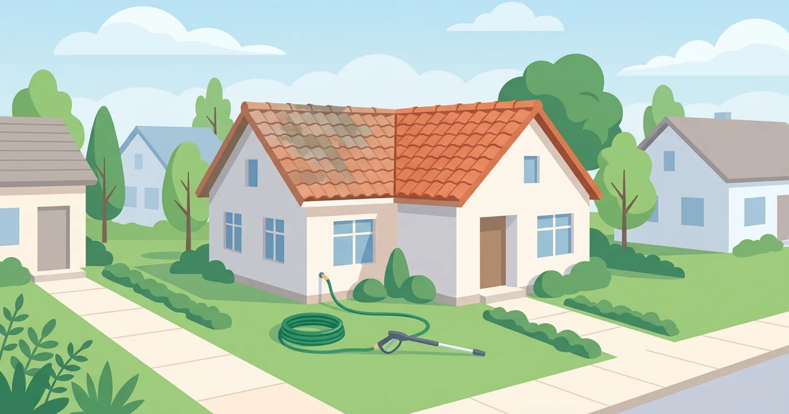 Illustration for Cleaning Tile Roofs