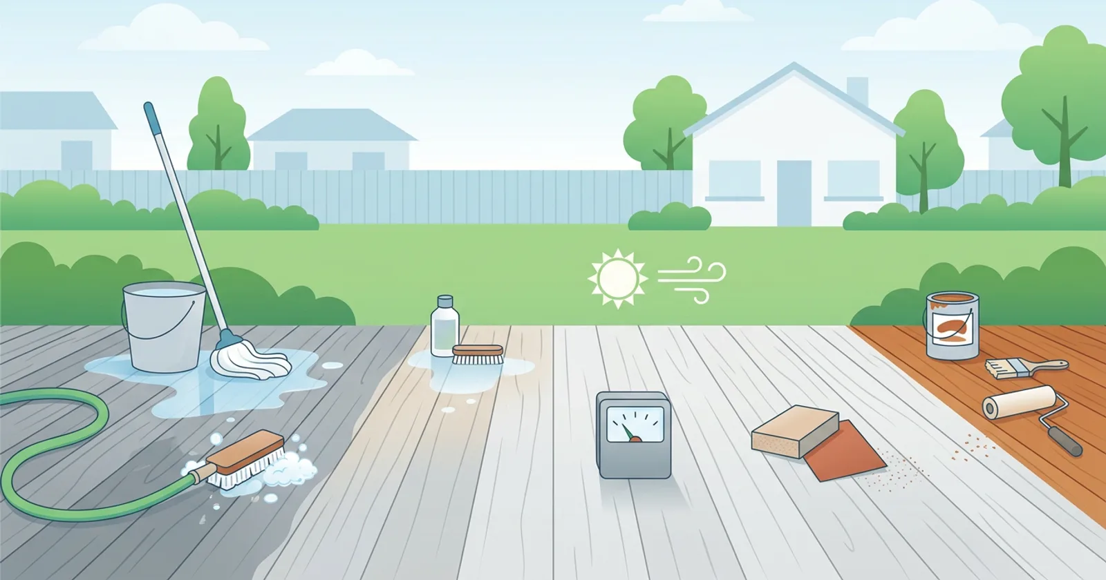 Illustration for Deck Prep Before You Stain
