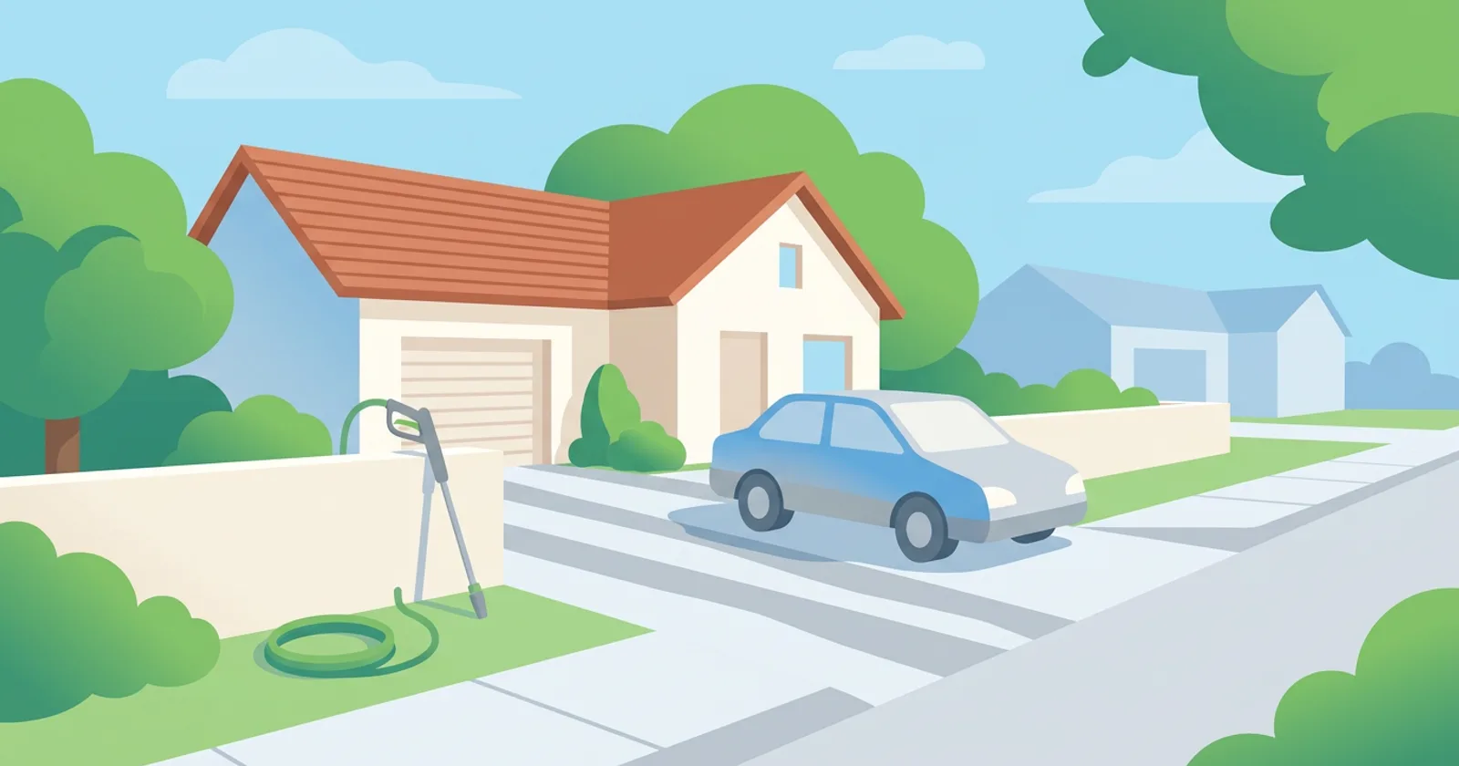 Illustration for Why Your Driveway Has Stripes After Pressure Washing (and Whether They Fade)