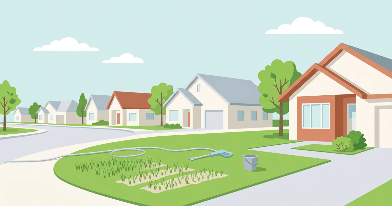 Illustration for Washing Your House Without Hurting a New Lawn