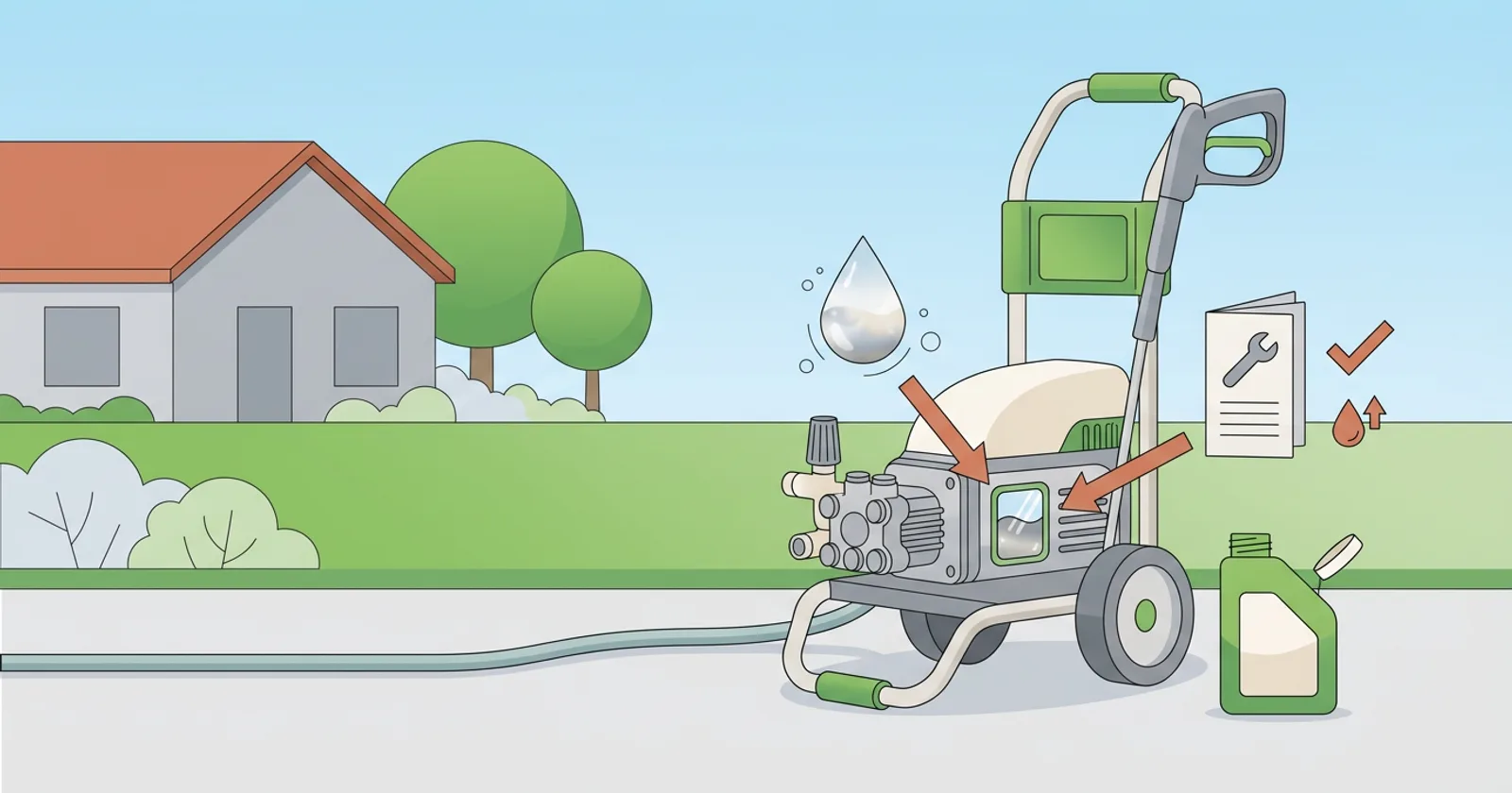 Illustration for Milky, White or Gray Pump Oil