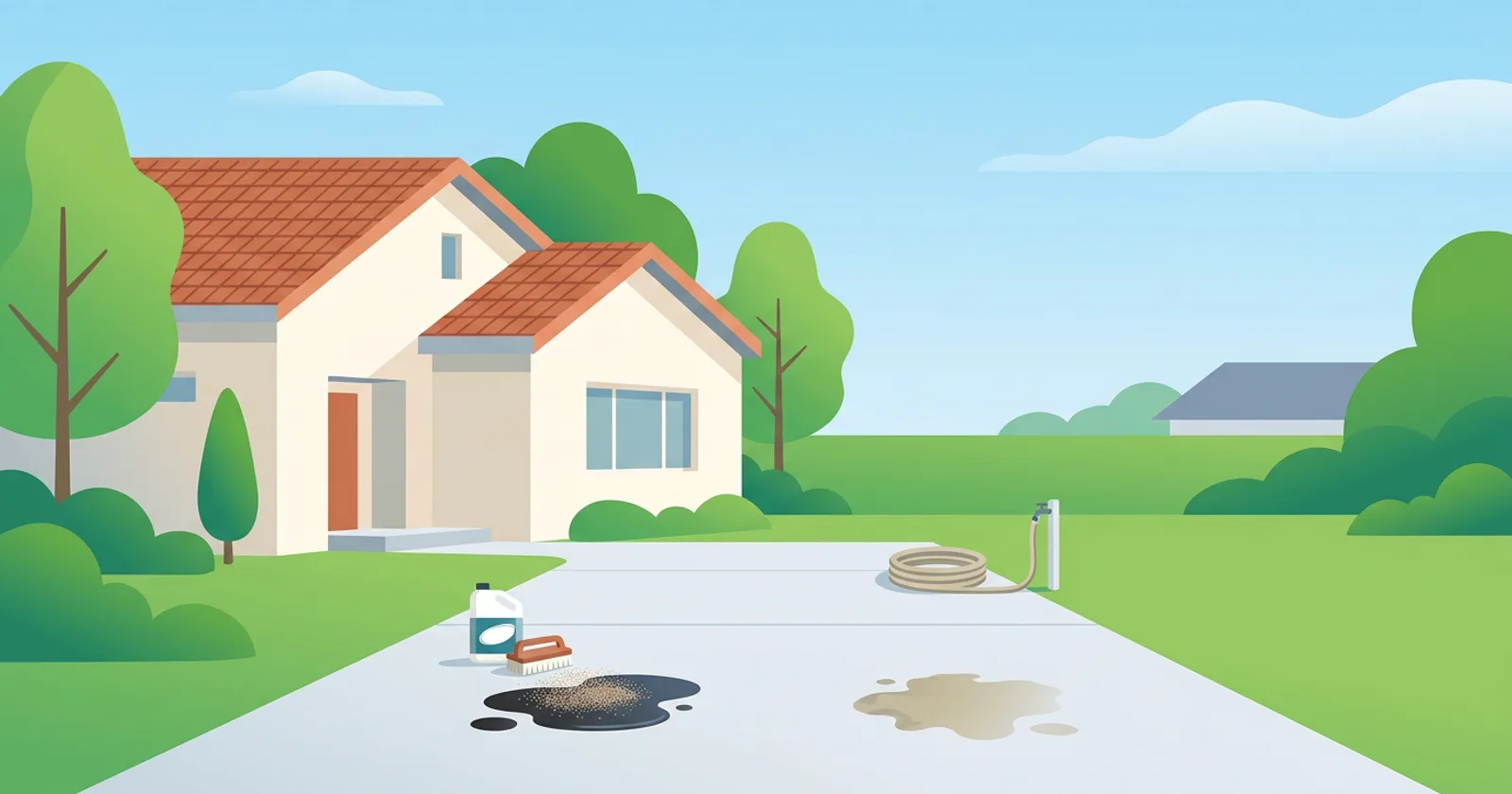Illustration for Oil Stains on Concrete